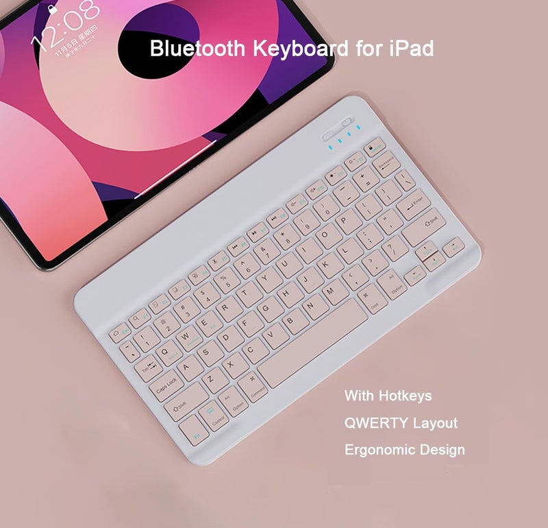 LOOBOAKY Bluetooth Keyboard Compatible with iPad 10th Generation, Rechargeable Portable 10 inch Wireless Keyboard for iPhone, iPad mini, Samsung Tablets Keyboards Ultra-Slim, Travel Office Computer Accessories - Image 5